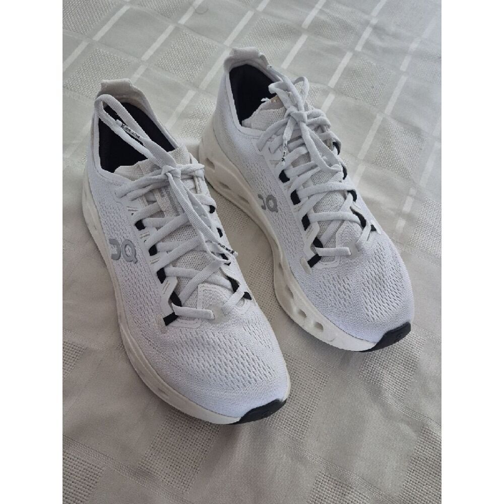 On Running White and Black Cloud Surfer Max Women's Performance Sneakers - Picture 5 of 16